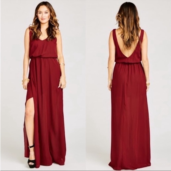 Show Me Your Mumu Kendall Maxi Dress in Red Wine Small - Picture 1 of 12